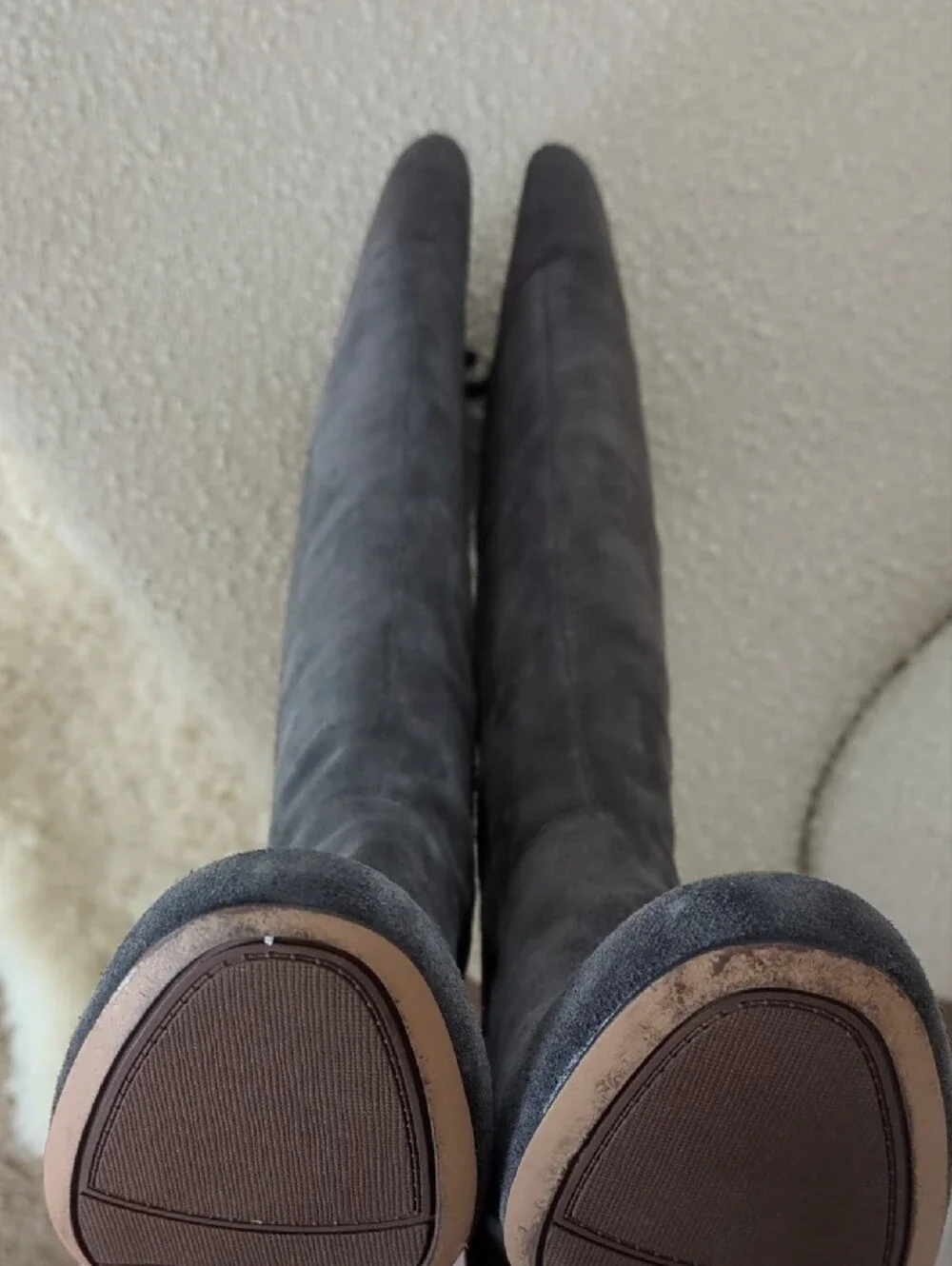 SARTO By Franco Sarto Charcoal Suede Over-the-Knee Block Heel Boots